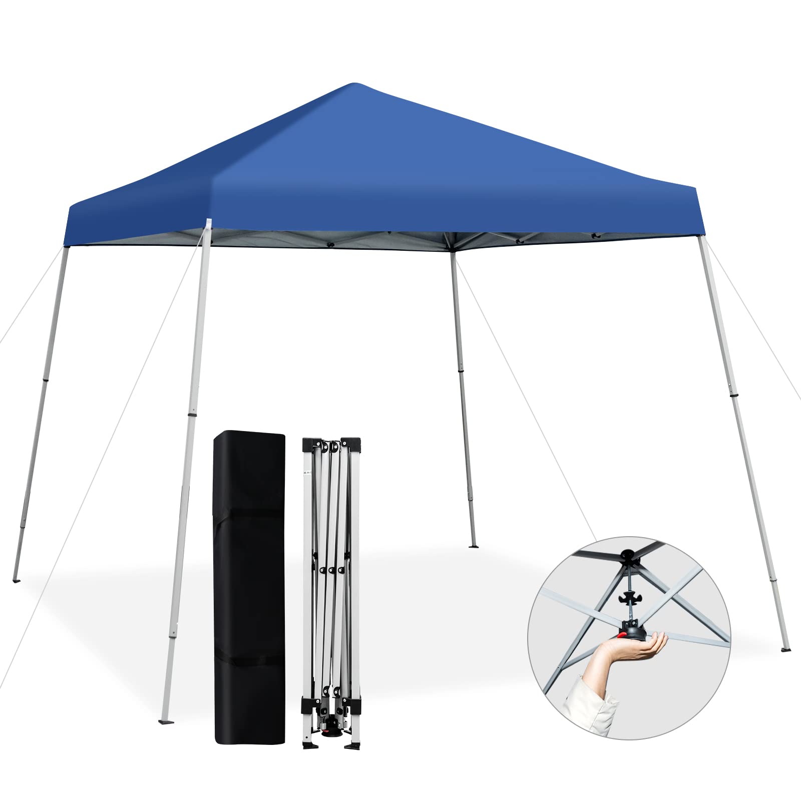 Tangkula 10 ft x 10 ft Outdoor Instant Pop-up Canopy, Folding Slanted Leg Canopy Tent